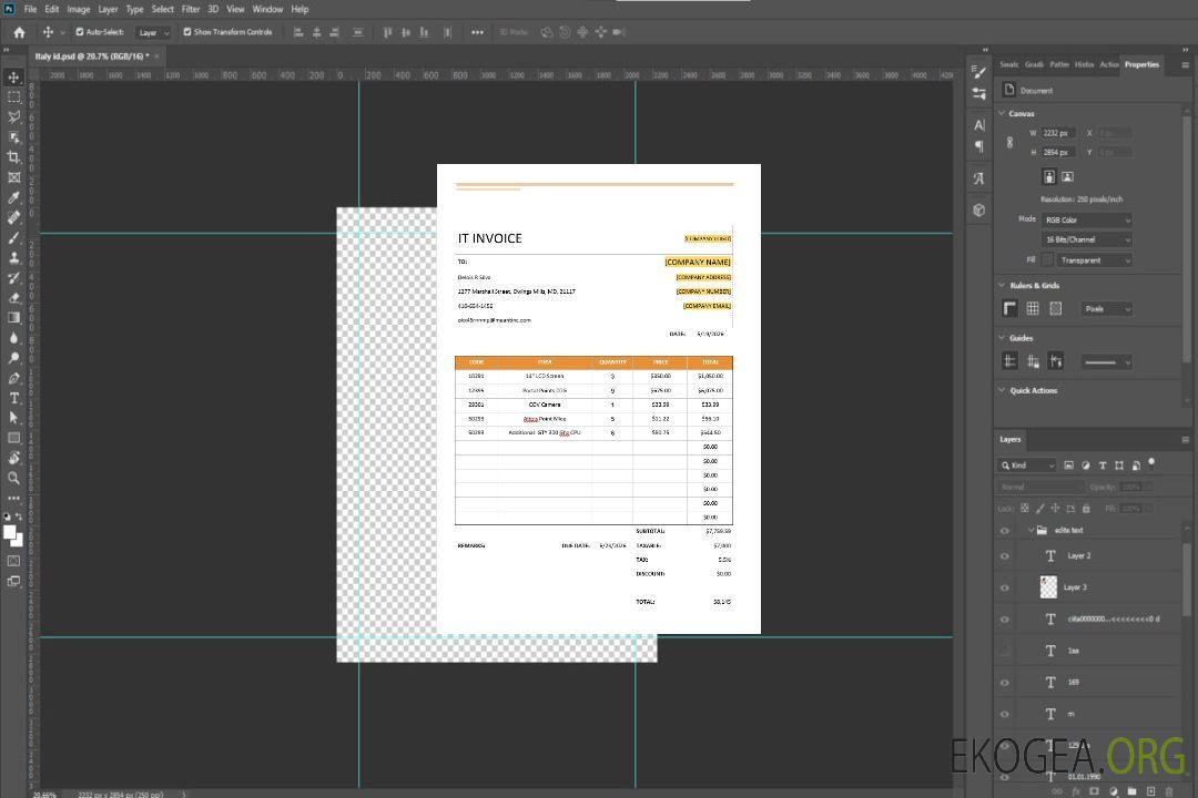 Modèle de facture informatique simple template Modèle de facture informatique simple template